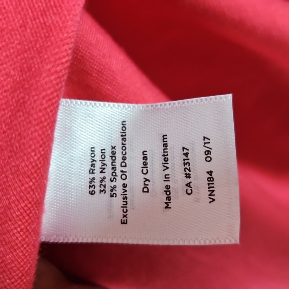 Talbots Womens Pink Dress With Puff Sleeves Size 16 - Picture 8 of 8